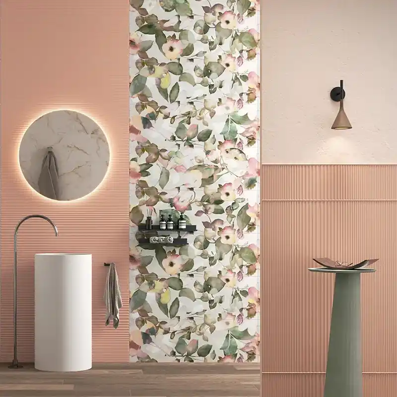 Meest Verkocht Select Peonie - Rivestimento Decorato Floreale 33x100
