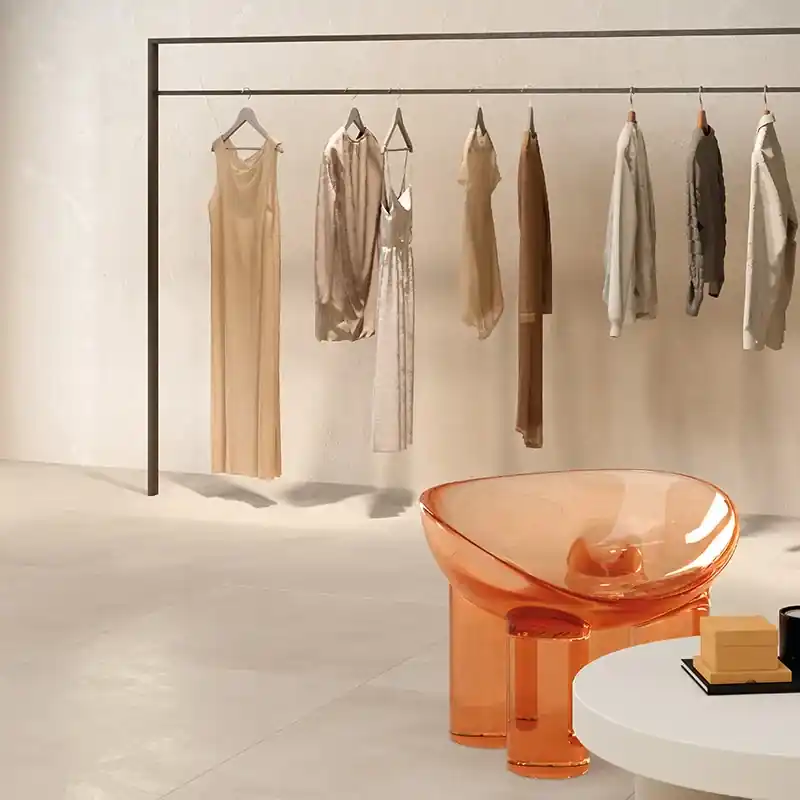 Clay Beige - Pavimento in Gres Effetto Resina 90x90 Rettificato Snelle Levering