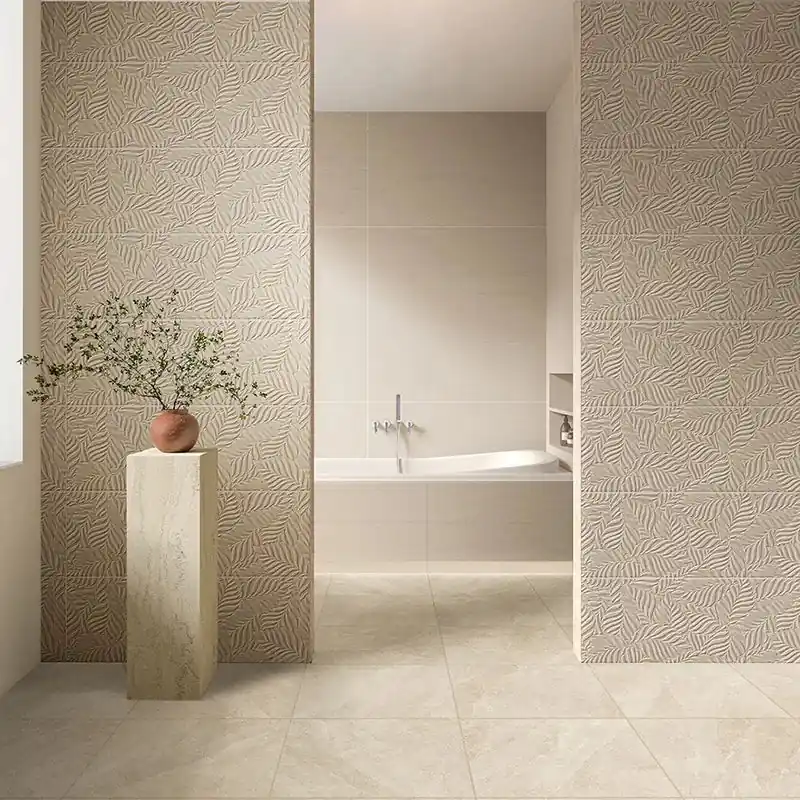 Blossom Tropical Avorio - Rivestimento a Rilievo Botanico 33x100 Laatste Kans