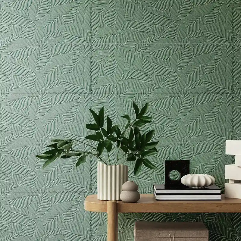 Gecertificeerd Blossom Tropical Menta - Rivestimento a Rilievo Botanico 33x100