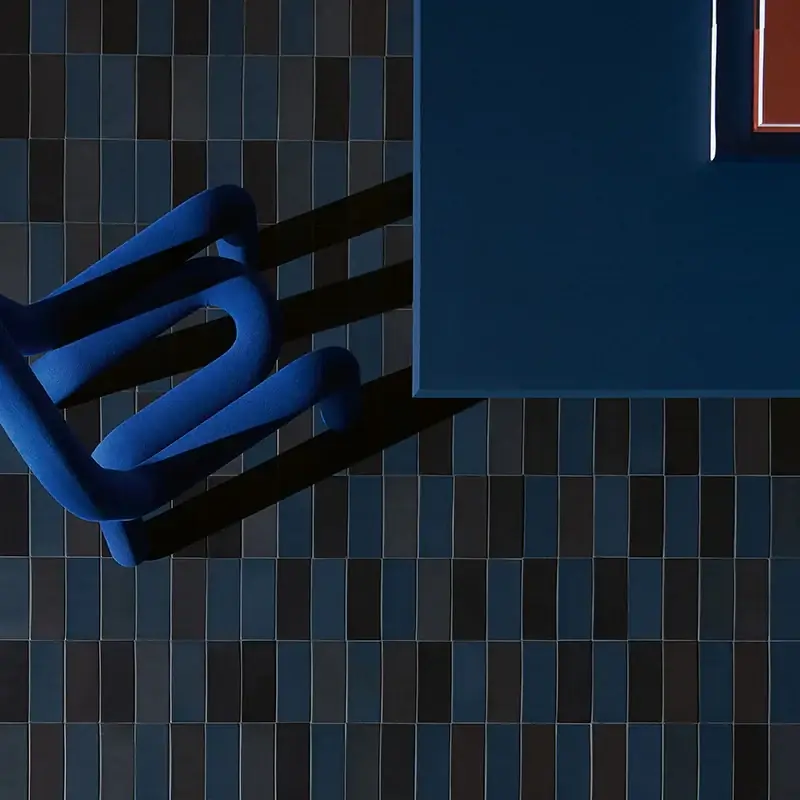 Cosmo Brick Matte Blu/Nero - Gres Effetto Mattoncino Opaco 6x15 Exclusieve Aanbieding