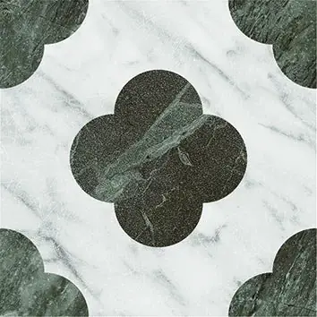 Veilige Betaling Dandy Pin White/Green - Gres Effetto Marmo Intarsiato 18x18