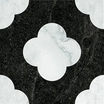 Dandy Pin Black/White - Gres Effetto Marmo Intarsiato 18x18 Beperkte Voorraad