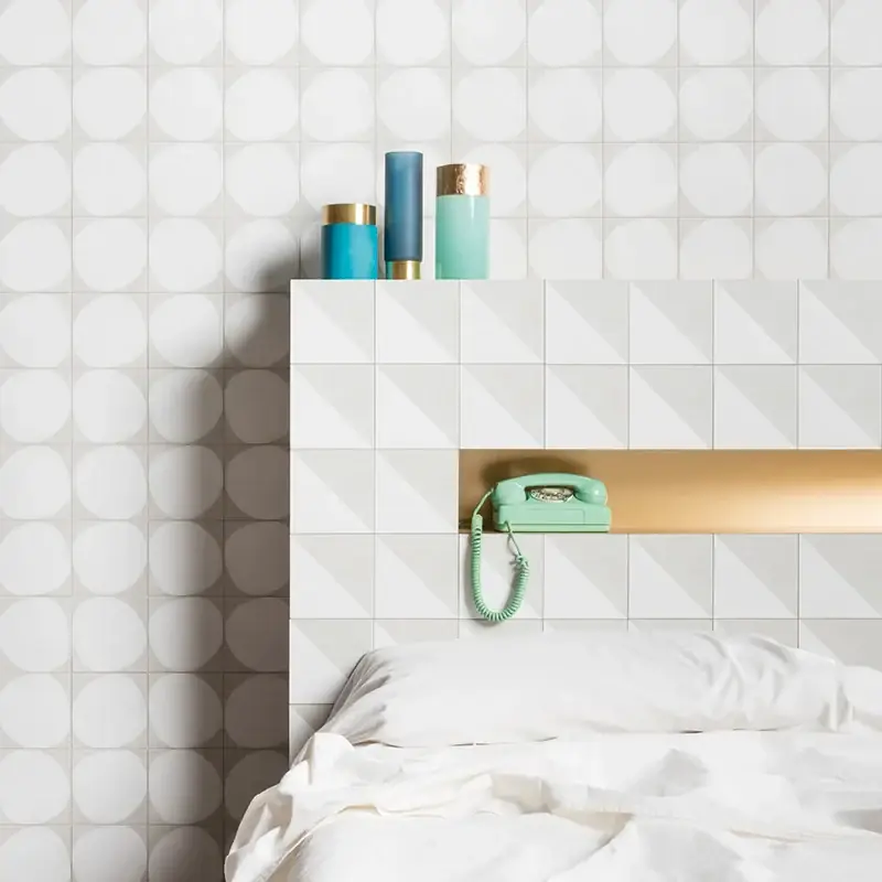 Merkproduct Futura Half White - Gres Porcellanato Decorato Geometrico 15x15