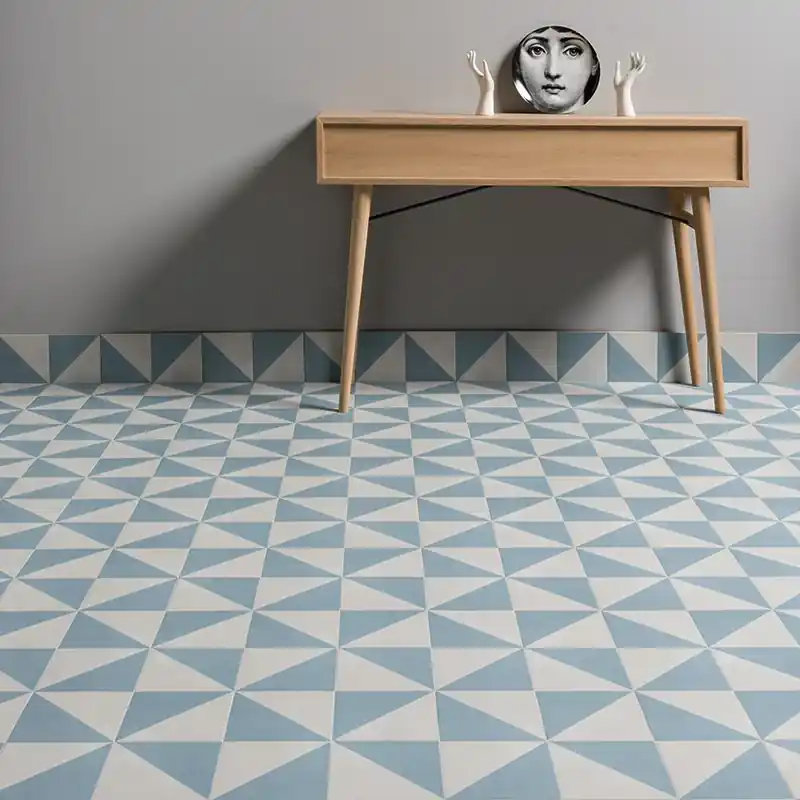 Futura Half Blue - Gres Porcellanato Decorato Geometrico 15x15 Koop Online