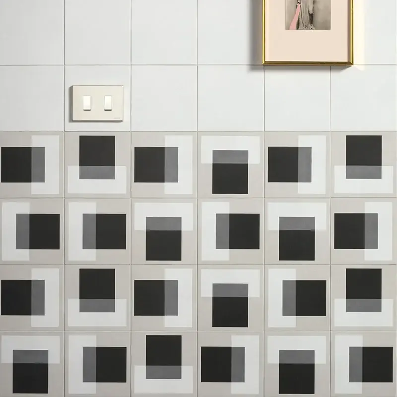 Futura T White - Gres Porcellanato Decorato Geometrico 15x15 Op = Op