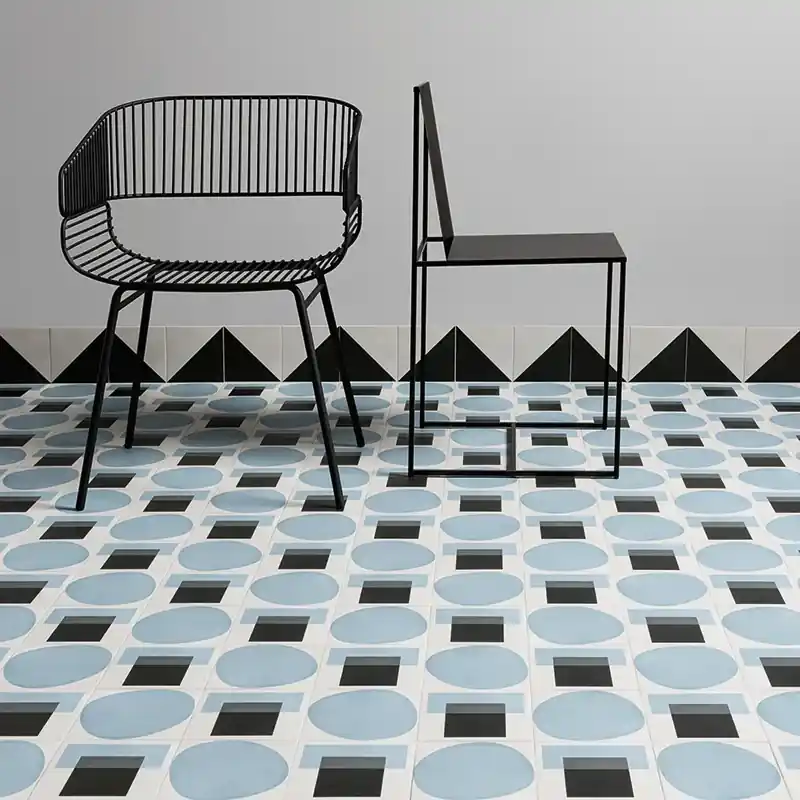 Uitverkoop Futura T Blue - Gres Porcellanato Decorato Geometrico 15x15